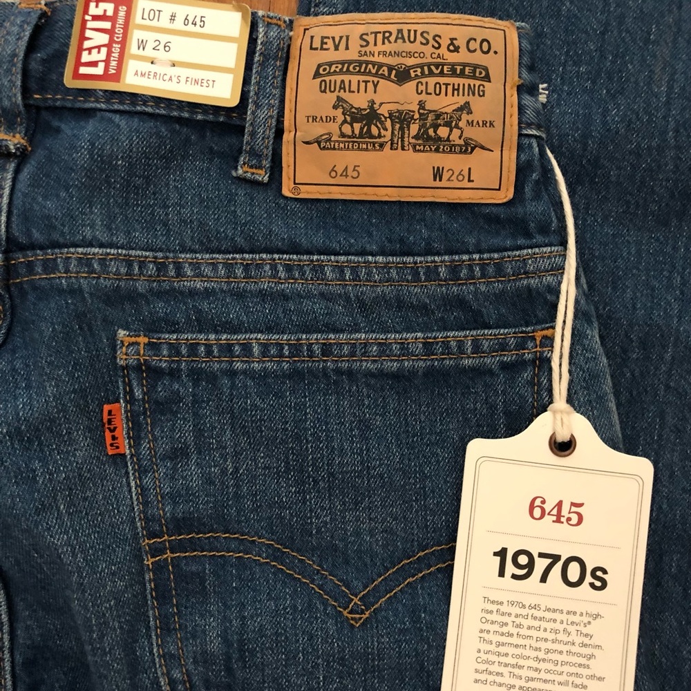 Levi’s Vintage 1970s 645 Denim Jeans Women’s Size 26. High Rise Flare